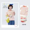 Camiseta de Manga Corta para Niños Niños Verano Delgada Manga Corta Niñas Algodón Puro Hombro Descubierto Camiseta Bebé Rayas Top de Manga Corta