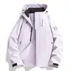 Chaqueta de trabajo funcional 3 en 1 para exteriores para hombres y mujeres, adecuada para primavera y otoño, a prueba de viento y resistente al agua, con estampado de logotipo para montañismo