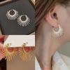 Aretes de Diseño de Aleación Galvanizada, Metal Redondo Hip-Hop Línea Irregular Puños para la Oreja para Mujeres, Accesorios para la Oreja que no se Decoloran