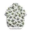Nueva Camisa de Manga Corta con Cuello Cubano para Hombre Tendencia Verano 2025 Viaje de Negocios Estampado Hawaiano Holgada Camisa de Pareja