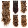 Peruca Longa Cacheada Europeia e Americana Conjunto de Seis Peças Cabelo com Clip Fibra Química Extensões de Cabelo Extensões de Cabelo Ondulado Extensi