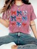 Camiseta de Mujer de Estación Independiente Europea y Americana Transfronteriza para Mujer en stock Bandera Americana Lazo Día de la Independencia Estampada Verano Manga Corta