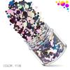 Láser Lentejuela Redonda 1+2+3mm Mixto 12 Colores Set de Lentejuelas para Arte de Uñas Joyería para Arte de Uñas Taladro Pasta para Uñas