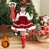 Ropa de Navidad para Niños y Niñas Vestido de Princesa Vestido de Invierno Niña Pequeña Lolita Vestido de Terciopelo Engrosado Otoño e Invierno