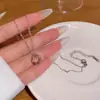 Colar de Aço Titânio com Zircônia Super Brilhante de Alta Qualidade para Mulheres Versátil Nicho Elegante Corrente para Clavícula Prateada Novo Acessório de Celebridade da Internet
