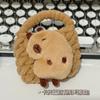 Bolsa de moedas de malha feita à mão de desenho animado de pelúcia bolsa de armazenamento fone de ouvido bluetooth capa protetora pingente fofo infantil pequena mochila escolar