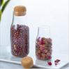Garrafa de vidro de borosilicato alto de cortiça, tanque redondo selado com esfera, armazenamento de cozinha, garrafa de armazenamento de café, garrafa de leite, suco, bebida