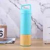 Taza Aislada 304 de Nuevo Acero Inoxidable con Carcasa de Bambú, Conserva el Frío con Filtro, Vaso de Agua para Deportes, Portátil con Asa, Vaso Recto para Coche