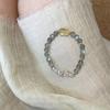 Pulsera de Luz de Luna, Piedra del Amante, Atrae Riqueza y Buena Fortuna, Pulsera Imitación Gris Luz de Luna Amarillo Pixiu para la Prosperidad