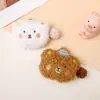Boneca Urso de Pelúcia Desenho Animado Fofo Urso Cacheado Corado Chapéu de Cabeça para Outono e Inverno Acessórios de Decoração para Bolsa