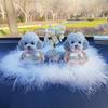 Adornos para el Interior del Coche, Adornos para Coche con Cabeza Oscilante, Perro Teddy de Pedrería, Gato de la Suerte para Coche, Conductora Independiente Transfronterizo