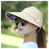 Estilo Nuevo de Verano para Mujer, Sombrero de Sol con Protección Solar, Ala Ancha y Parte Superior Abierta, Elegante Decoración de Flores, Sombrero Fresco Transpirable para Exteriores