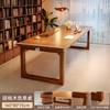 Escritorio de Madera Maciza Seleccionada para Sala de Estar, Mesa para Leer y Estudiar, Escritorio Doble para Uso Doméstico, Mesa Multifuncional, Estación de Trabajo