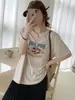 Camiseta de Algodón Copo de Nieve de Verano con Cuello Redondo, Corte Ajustado, Mangas Cortas Versátiles, Suministro Directo del Fabricante, Disponible para Dropshipping
