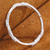 Pulseira Aberta com Filigrana para Mulheres, Estilo Retrô, Liga Sólida de Rattan Enrolado em Folhas Pulseira Banho de Prata Esterlina, Artesanato em Filigrana