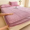 Novo Protetor de Colchão de Lã de Leite, Amigo da Pele, Espessado, Quente para o Inverno, Quarto de Dormitório Estudantil, Totalmente Envolvente, Lençol de Cama Antiderrapante Conjunto de Três Peças