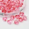 Accesorios de Materiales para Manualidades de Cuentas Colgante de Cadena para Teléfono Móvil de Acrílico con Agujero Recto de Corazón Transparente Accesorios Colgante de Collar de Corazón de Melocotón