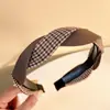 Diadema Retro Francesa para el Cabello para Mujer con Puntada Retorcida Cuadros Presionable Popular en Internet 2025 Nueva Pinza para el Cabello Tocado