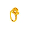 Collar Retro Dorado Arena Vietnamita Estilo Tendencia China Flor Incrustada Perla Sintética Pulsera Pendientes Anillo Método Antiguo Set de Cuatro Piezas de Boda