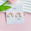 Cara Brillante Serie Conejo Arcoíris Accesorios de Resina para Manualidades Funda de Teléfono Flor para Zapato Hebilla de Zapato Parche Material para Accesorios de Cabello