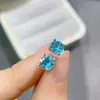 Anillo de apatita natural más vendido en AliExpress tamaño de piedra principal natural fresca: Plata de ley 925 chapada en oro blanco de 5*5 mm