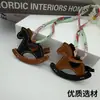 Nuevo Colgante para Bolso Caballo Mecedora Colorblock Exquisito Pañuelo de Seda Coreano Adorno de Caballo Mecedora Exquisito de Nicho Colgante Pequeño Caballo Carruaje
