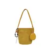 Bolso de hombro tipo cubo de gamuza simple modelo nuevo 2026 bolso simple para debajo del brazo bolso de mano de moda dopamina de verano