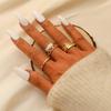 Nuevo europeo y americano transfronterizo versátil moda simple personalidad acero inoxidable Oro cuadrado gota aceite anillo hueco traje mujeres