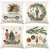 Fundas de Almohada Serie Navideña de Amazon, Cojines de Sofá Estampados de Lino, Fundas de Almohada, Soporte para Personalización con Tu Propio Diseño