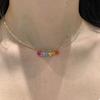 Librito Rojo Explosivo Dulce Color Cristal Amor Collar Femenino Ins Mori Nicho Elegante Cadena Clavícula Gargantilla