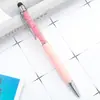 Caneta de publicidade com tela sensível ao toque de cristal de diamante em estoque Caneta esferográfica de metal Caneta de cristal capacitor LOGOTIPO imprimível Promoção de presente