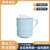 Taza de té de cerámica de color puro simple de Jingdezhen, personalizada, creativa, con tapa Ruyi y asa, para el hogar, la oficina, regalo para conferencias
