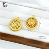 Tienda de Oro Mismo Estilo Arena Dorada Accesorios DIY Doble Capa Giratoria Tachonado de Diamantes Flor de Peonía Deslumbrante Brújula de los Ocho Tesoros Auspiciosos Colgante