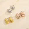 Pendientes de Acero Inoxidable con Forma de Gota Más Vendidos Transfronterizos Estilo Coreano Pendientes Geométricos Versátiles para el Trayecto Diario Stock Listo para Exportación