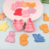 Série de Natal Advento Molde para Biscoito Casa de Neve 3D Desenho Animado Molde para Biscoito Argila DIY Simulação Biscoitos Impressos