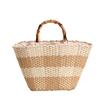 Bolsa de tecido de palha portátil tipo slub de alta qualidade Novo estilo elegante bolsa de tecido portátil Bolsa de praia estilo de férias Bolsa feminina para todos os jogos