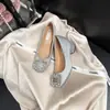 Zapatos Mary Jane Satinados que Aumentan la Altura 6CM con Hebilla Cuadrada de Pedrería, Estilo Francés Nuevo 2026 para Mujer, Punta Redonda, Tacón Grueso