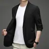 Traje de verano fino con protección solar para hombre, chaqueta vaquera ultrafina de una pieza, informal, de seda helada, para primavera y verano, 2024