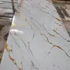 Producción de Paneles UV de Alto Brillo de Mármol Imitación, Paneles de Pared de Fondo, Paneles de Pared Jazz White con Patrón Continuo, Resistentes al Agua y Retardantes de Llama, Paredes Interiores Resistentes al Fuego