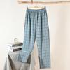 Pijama Masculino de Algodão Tricotado Novo para Primavera e Outono Dois Bolsos Algodão Solto Tamanho Grande em estoque Calças de Casa