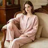 Novos Pijamas Térmicos de Veludo Femininos Outono/Inverno 2026, Roupa de Casa, Cardigã de Gola Redonda, Manga Longa, Calça Longa, Quente e Confortável, Pode Ser Usado Fora