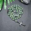 Amazonas Piedra Natural Colgante de Cruz Collar Piedra Ojo de Tigre Cruz Vesícula Biliar de Hierro Rosario para Hombres Collar Venta al por Mayor