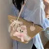 Bolso Tejido a Mano para Mujer 2026 Nueva Temporada de Verano Cesta de Picnic para Vacaciones Bolso de Hombro Gran Capacidad Bolso Cubo Tejido de Paja
