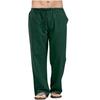 Pantalones para Hombre Transfronterizos 2025 Pantalones de Algodón y Lino Talla Grande para Hombre Listos para Usar Transpirables Absorbentes de Sudor Pantalones Básicos Casuales de Pierna Ancha
