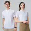 Camiseta de Algodón Peinado de Manga Corta de Verano Camisa Polo con Cuello Bordado Estampado Logo Camisa Cultural Publicitaria para Hombres y Mujeres Pareja