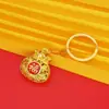 Chaveiro Pingente Esmalte Ouro de Areia Método Antigo Guochao Pingente Saco da Sorte Cinco Imperadores Vazado Presente Comemorativo de Ponto Turístico