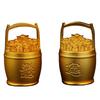 Cubo Dorado de la Riqueza para Atraer Riqueza y Prosperidad, un Cubo de Fortuna Pequeño para Oficina