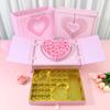 Caixa de Presente Rosa Amor Dia dos Namorados Atacado Nova Caixa de Embalagem de Chocolate de Alta Qualidade Tipo Gaveta de Camada Dupla para Namorada