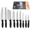 Exportado a Brasil Set de Cuchillos de Cocina Acero Inoxidable Cuchillo para Filetear Cuchillo Occidental Dentado Cuchillo para Deshuesar Set de Nueve Piezas Combinación