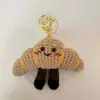 Hilo Terminado Crochet Muñeca Pan Adorno Hecho a Mano Dibujo Animado Forma de Comida Muñeca Llavero Colgante